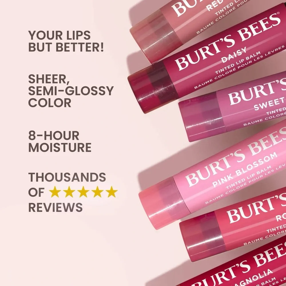 3/$12 Burt's Bees Rose Tinted Lip Balm